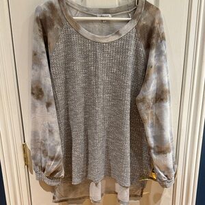 White Birch Gray and Brown Tie-Dye Sweatshirt